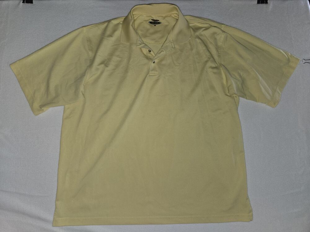 Lone Cyprus Pebble Beach Performance Yellow Golf Polo Shirt Men's Size XL